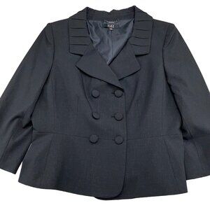 Alex Marie Blazer Women 16 Black Silver Double Breasted Suit Jacket Party‎ NWT
